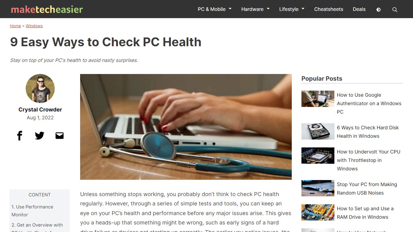 9 Easy Ways to Check PC Health - Make Tech Easier