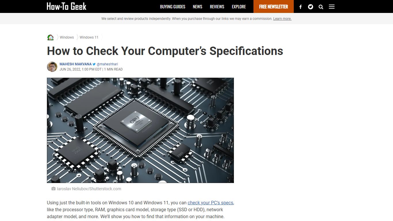 How to Check Your Computer’s Specifications - How-To Geek