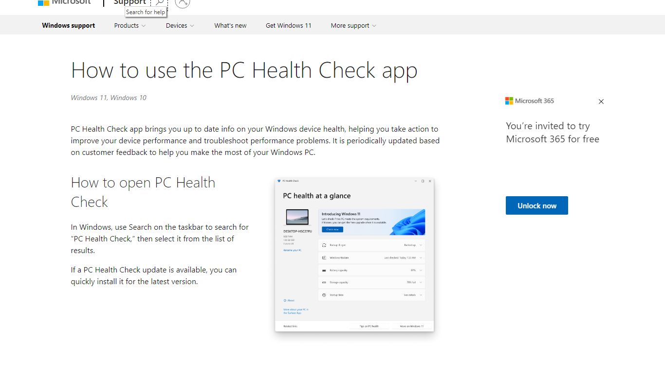 How to use the PC Health Check app - support.microsoft.com