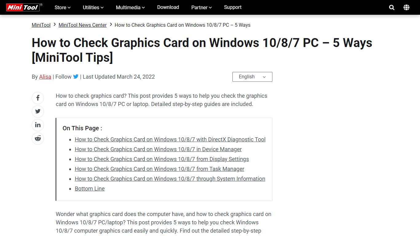 How to Check Graphics Card on Windows 10/8/7 PC – 5 Ways - MiniTool